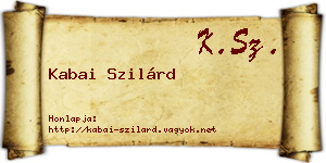 Kabai Szilárd névjegykártya