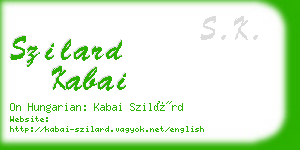 szilard kabai business card